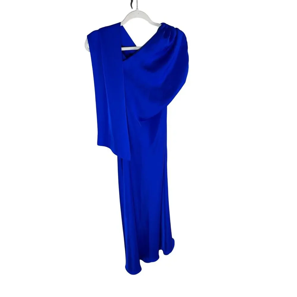 MISHA Alastair Satin Gown Maxi Satin Scarf Gala Formal Evening Prom Party 4